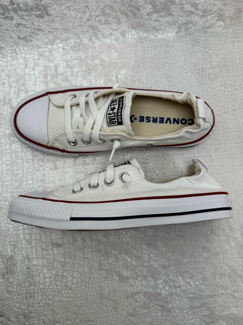 Converse Chuck Taylor All Star White Shoreline slip-on sneakers, Women’s sz 6